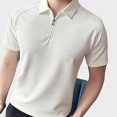 Herren Poloshirt mit Reißverschluss - Casual Eleganz - Baumwolle