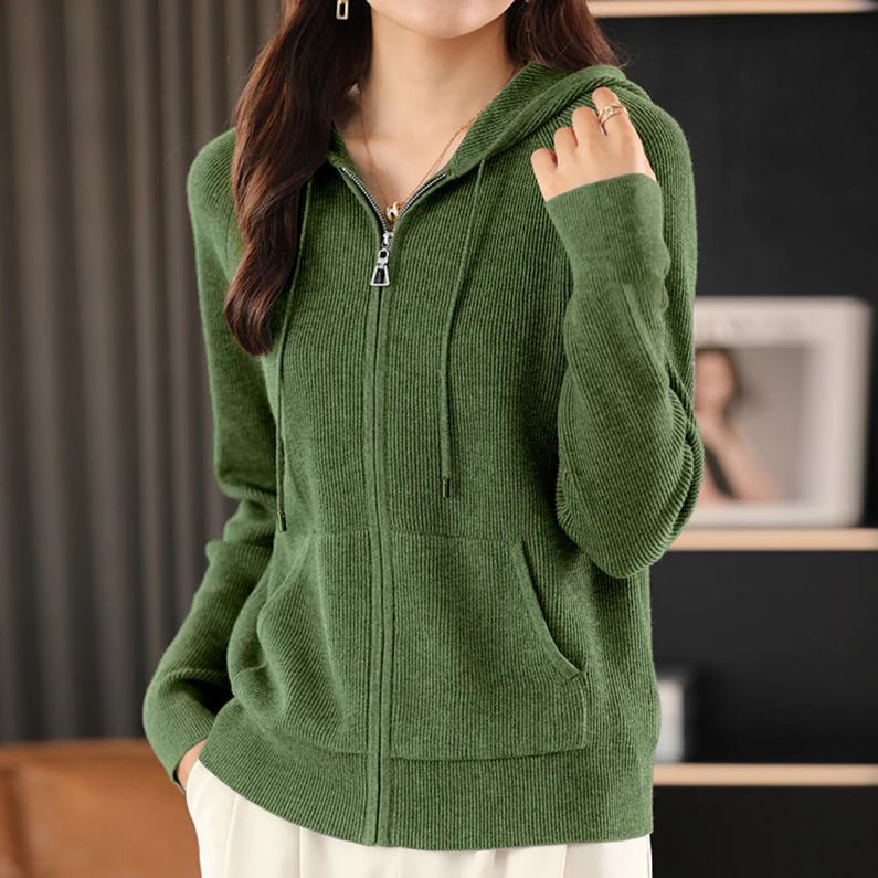 JENICA | Lässiger Kapuzenpulli in Strickoptik