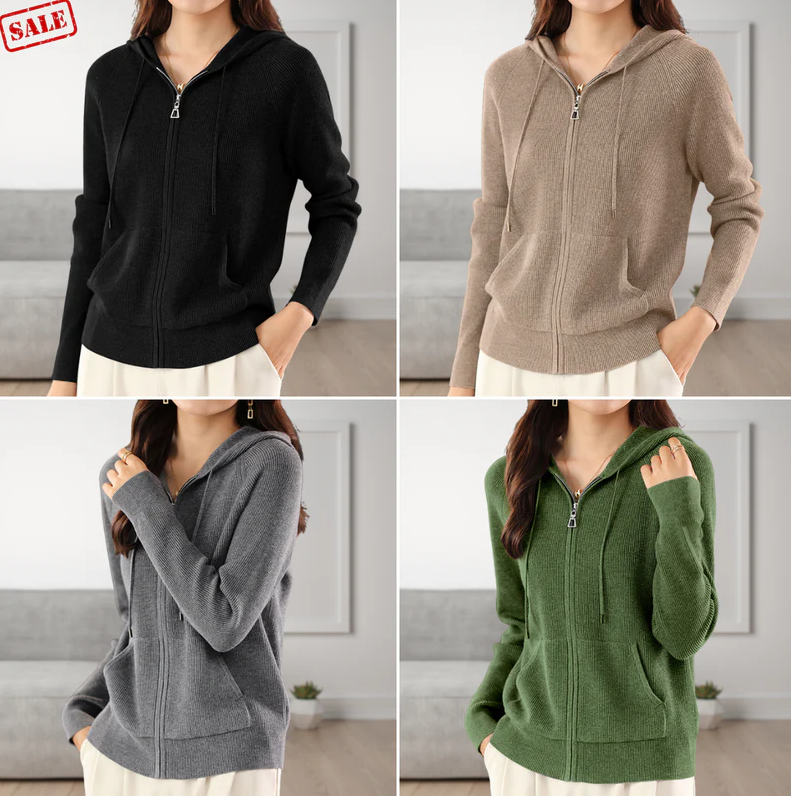 JENICA | Lässiger Kapuzenpulli in Strickoptik