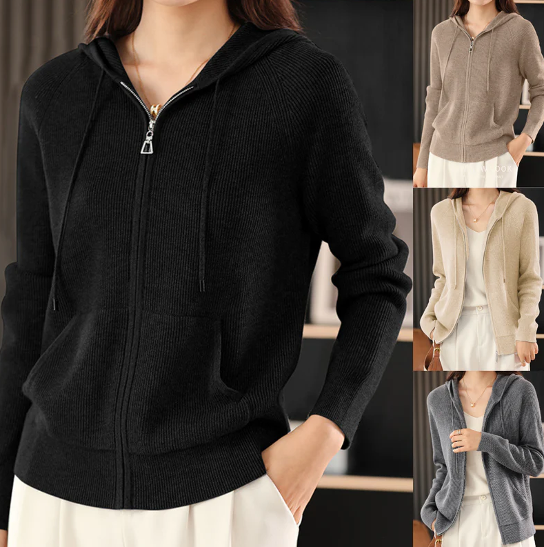 JENICA | Lässiger Kapuzenpulli in Strickoptik