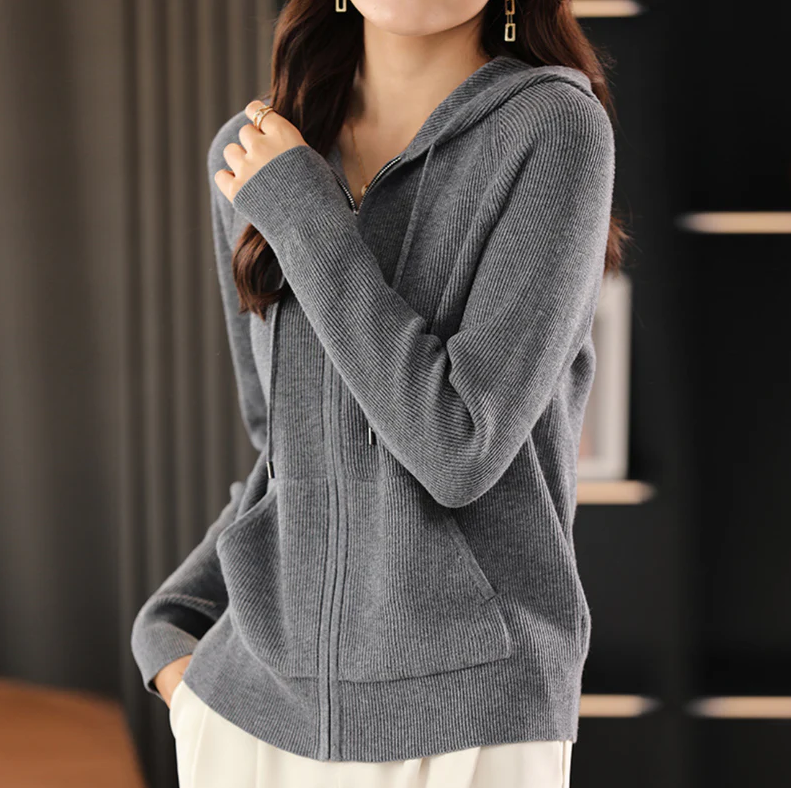 JENICA | Lässiger Kapuzenpulli in Strickoptik