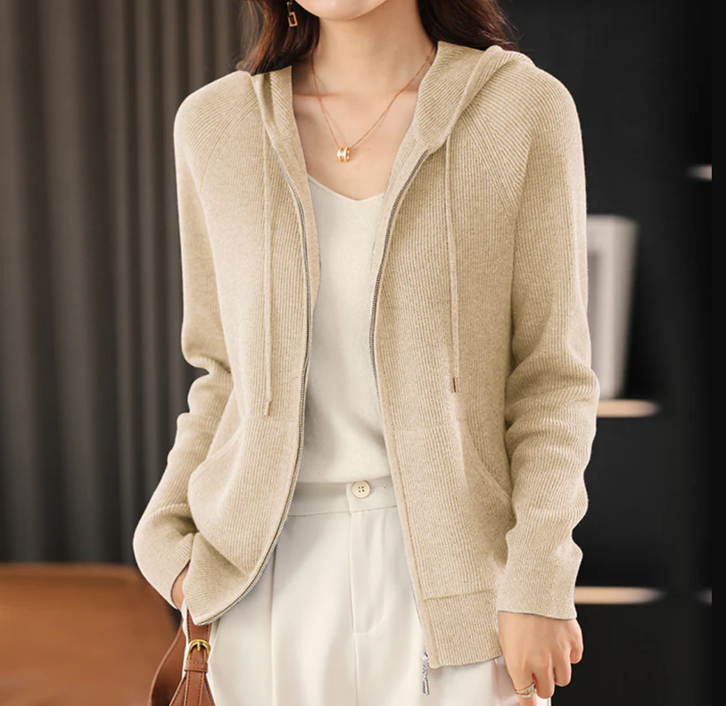 JENICA | Lässiger Kapuzenpulli in Strickoptik