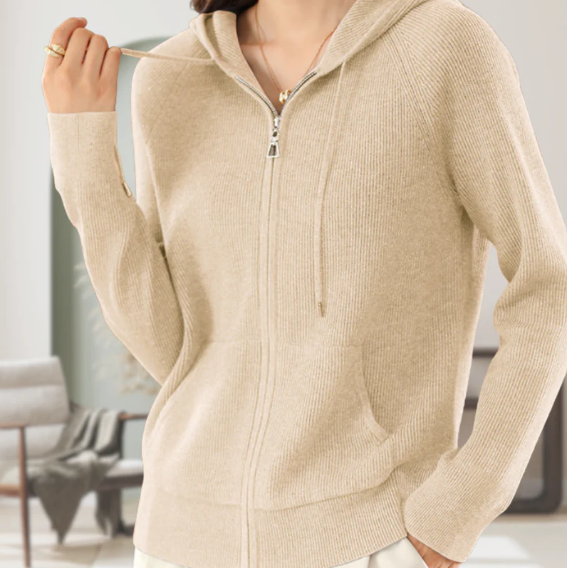 JENICA | Lässiger Kapuzenpulli in Strickoptik