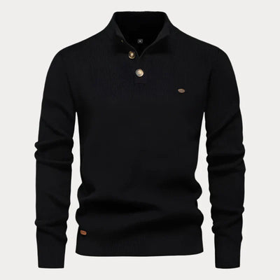 Strickpullover mit Knöpfen für Herren