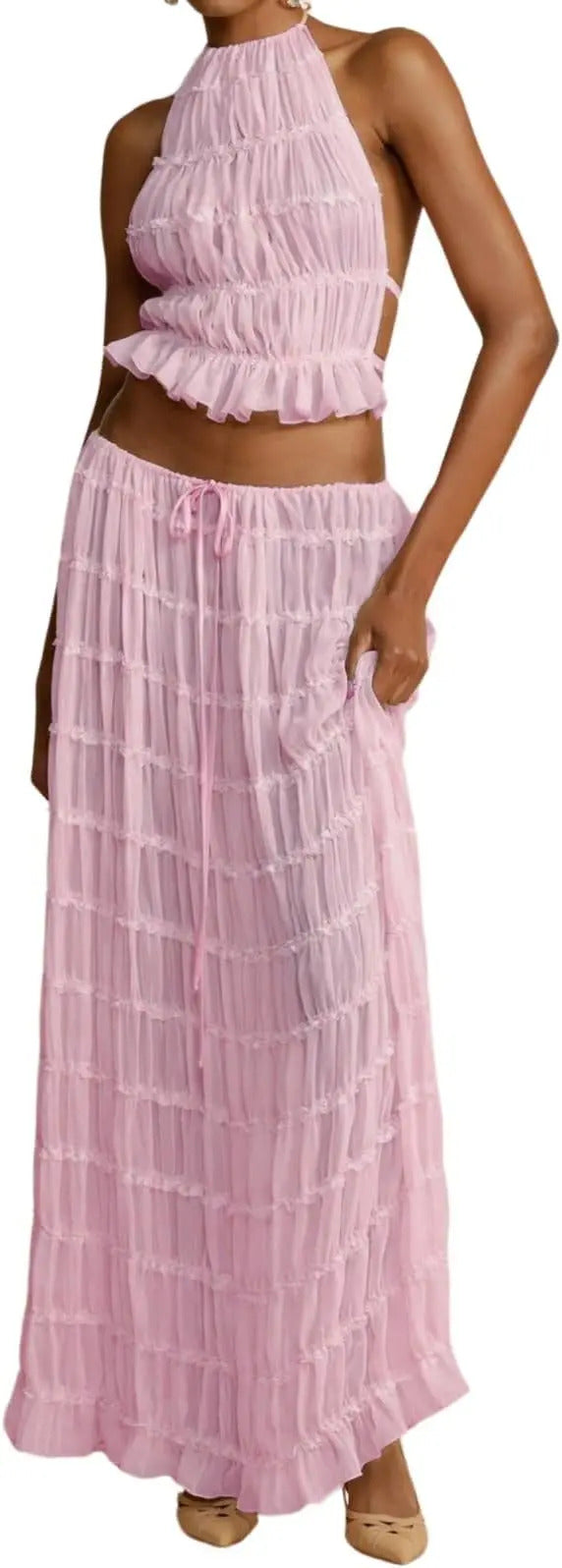 AVA - Langer Faltenrock Set