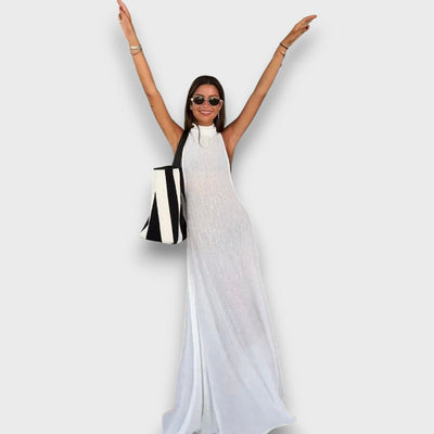 Mirelline – Langes Kleid mit Stehkragen