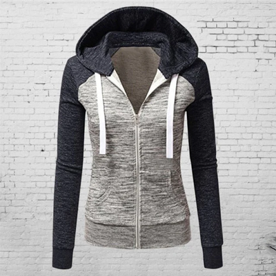 Athena - jacke mit langen armeln, kapuze und reibverschluss