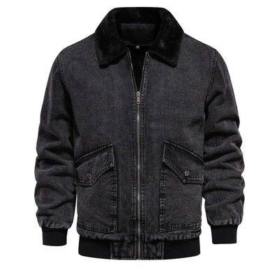 Tony - lässige bomberjacke aus jeansstoff