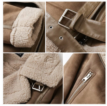 Macie - lederjacke mit sherpa-Futter