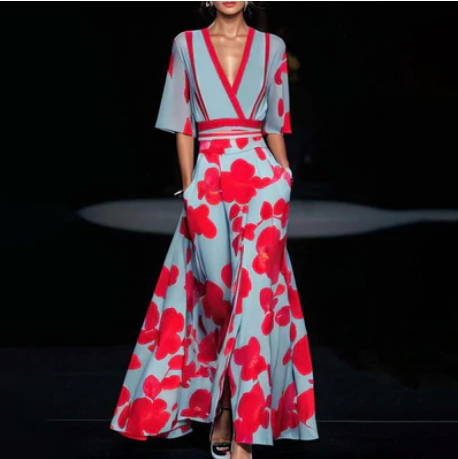 Mia - Blumen-Maxikleid