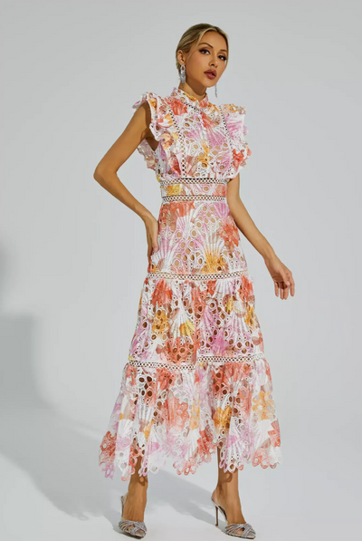 Maven | Floral Lace Maxi Kleid