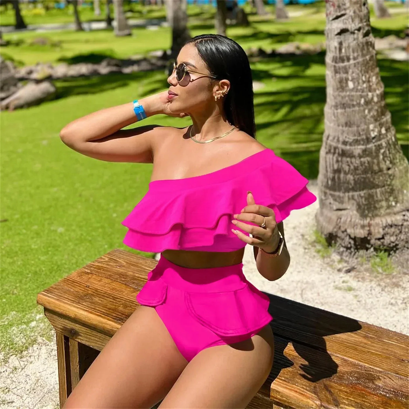 Jessica® | One-Shoulder-Badeanzug mit Rüschen