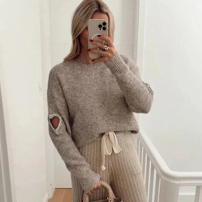 Rosalind - Fashion Love Heart Hollow Out Pullover