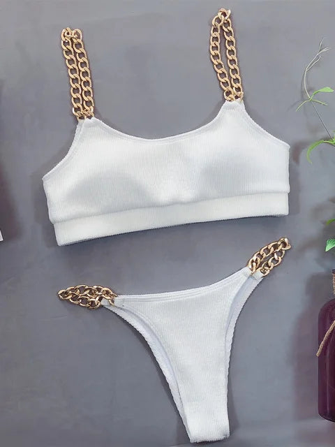 Helga® | Eleganter Neckholder-Badeanzug mit Rüschen