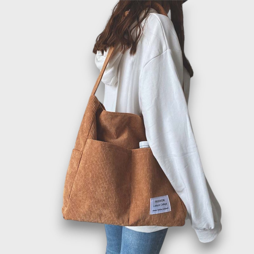 Talema – Cord Schultertasche mit Mehrfachtaschen