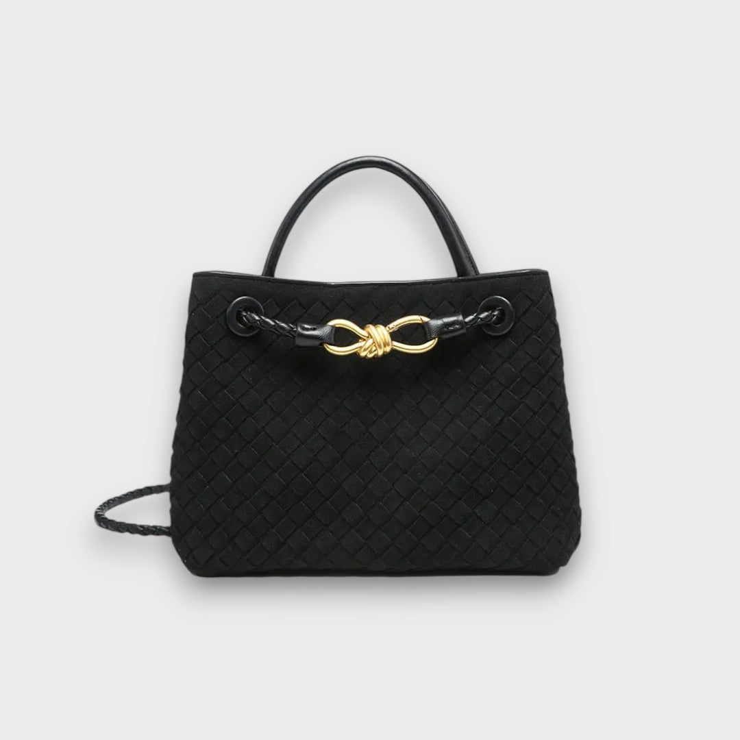 Lucia – Zamszowa torebka z eleganckim detalem