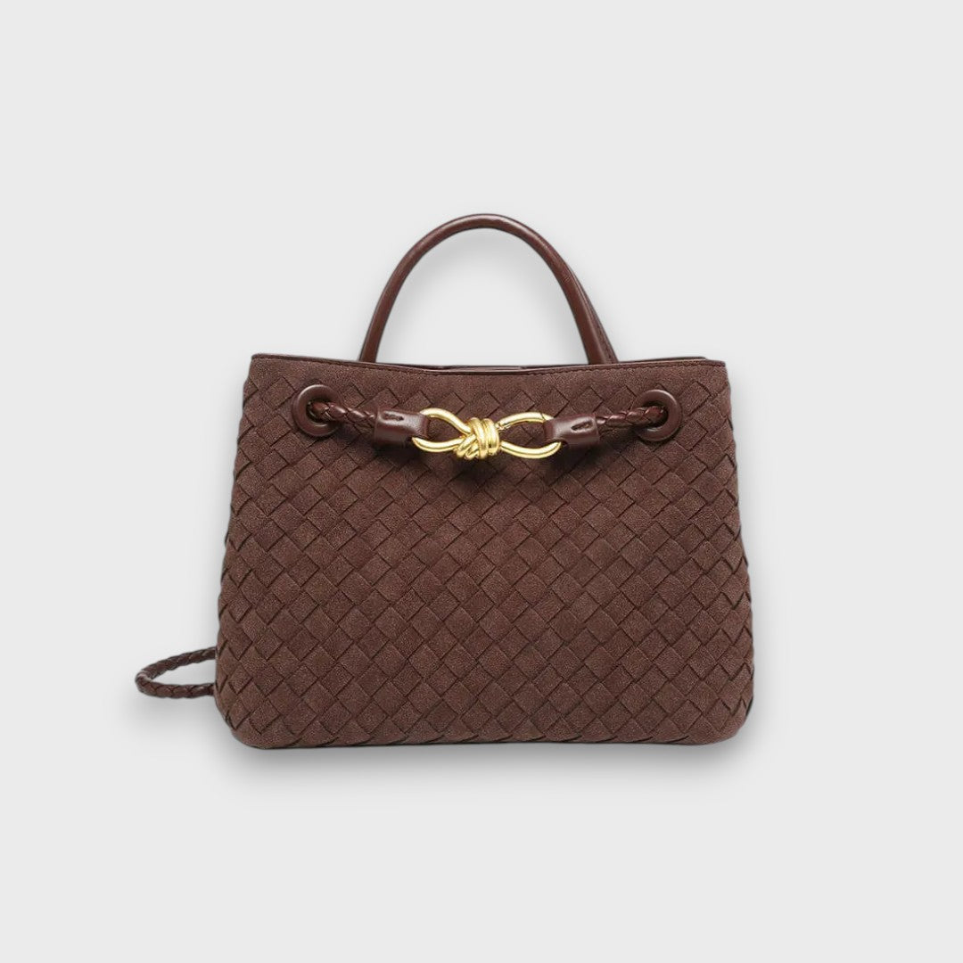 Lucia – Zamszowa torebka z eleganckim detalem