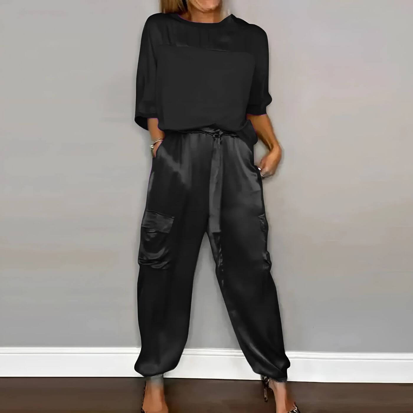 Sylvia™ - Seidiges Satin-Zweiteiler-Set