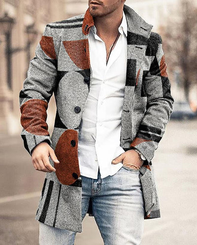Warme Herren-Winterjacke mit Kragen