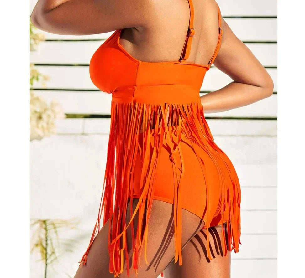 Frida® | Stilvolles Badekleid mit gebundenen Quasten