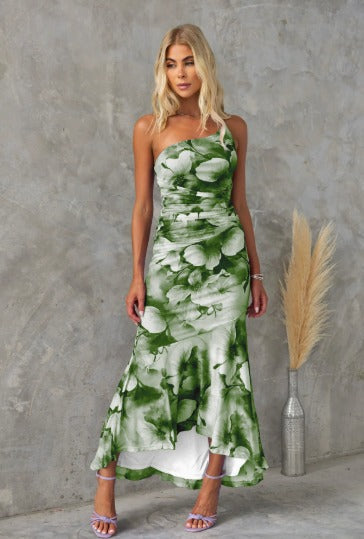 Xanthe Midikleid | Elegantes Kleid mit Aquarell-Blumenmuster für Damen