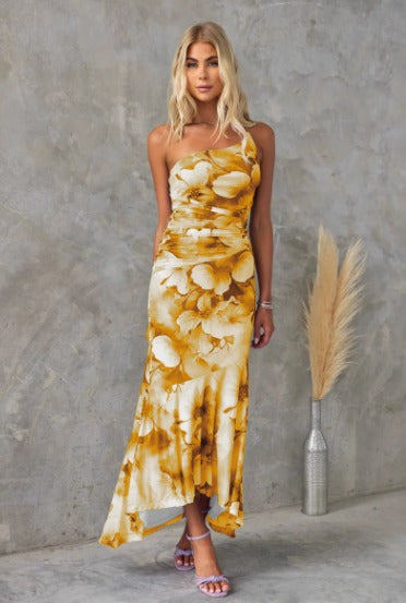 Xanthe Midikleid | Elegantes Kleid mit Aquarell-Blumenmuster für Damen