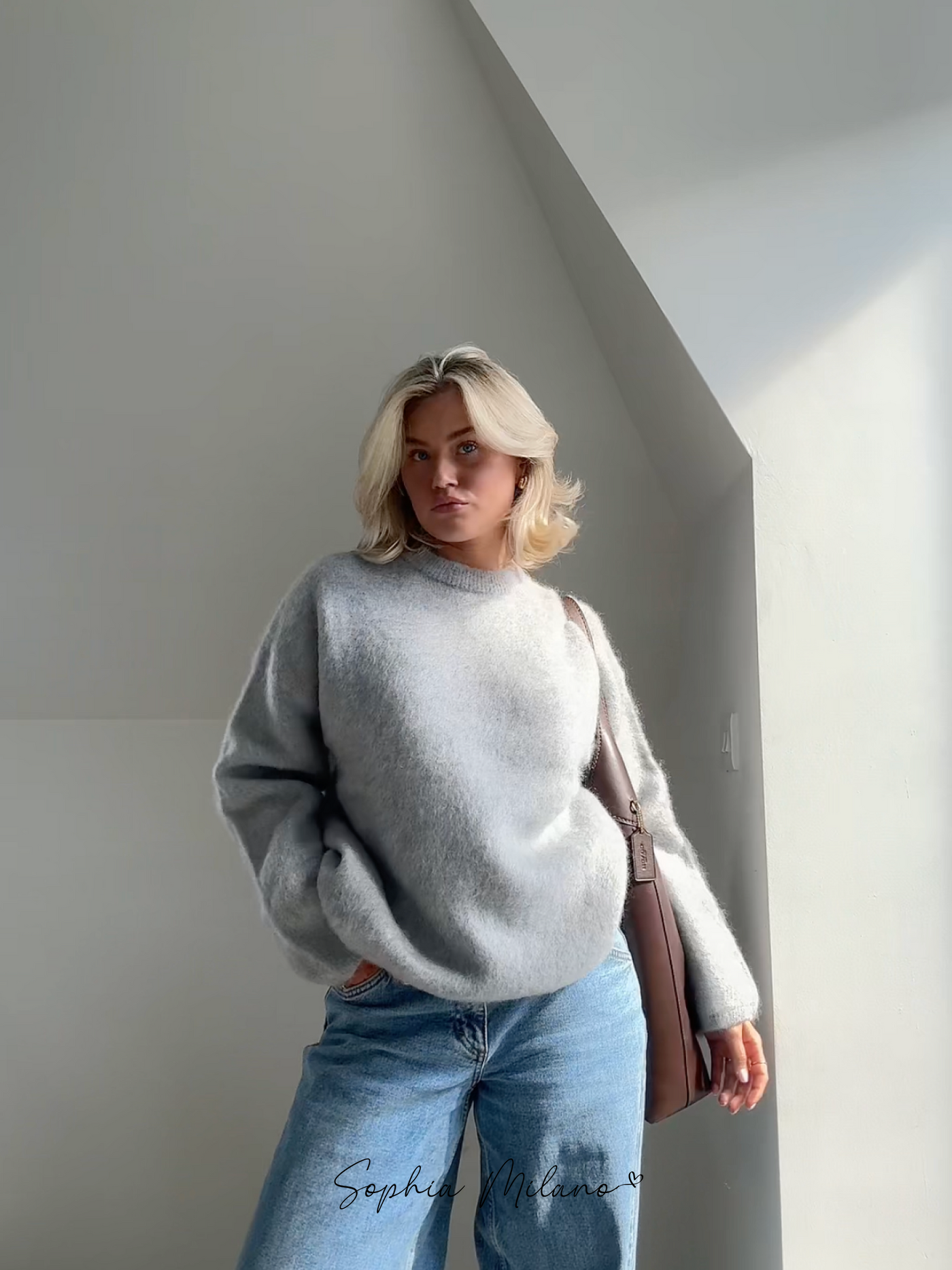 Sophia Mohair Rollkragenpullover mit klassischem Strickmuster