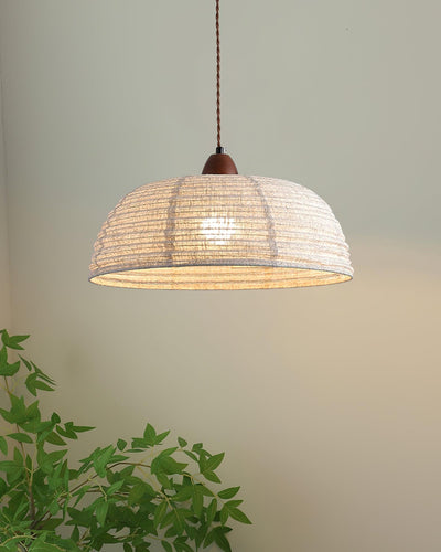 Holz und Stoff Serie Pendelleuchte