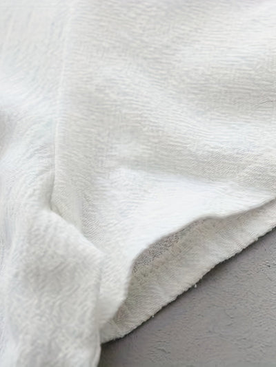 Leinen mit Blumenmuster  V-Ausschnitt & Kurzarm Casual Top in Weiß