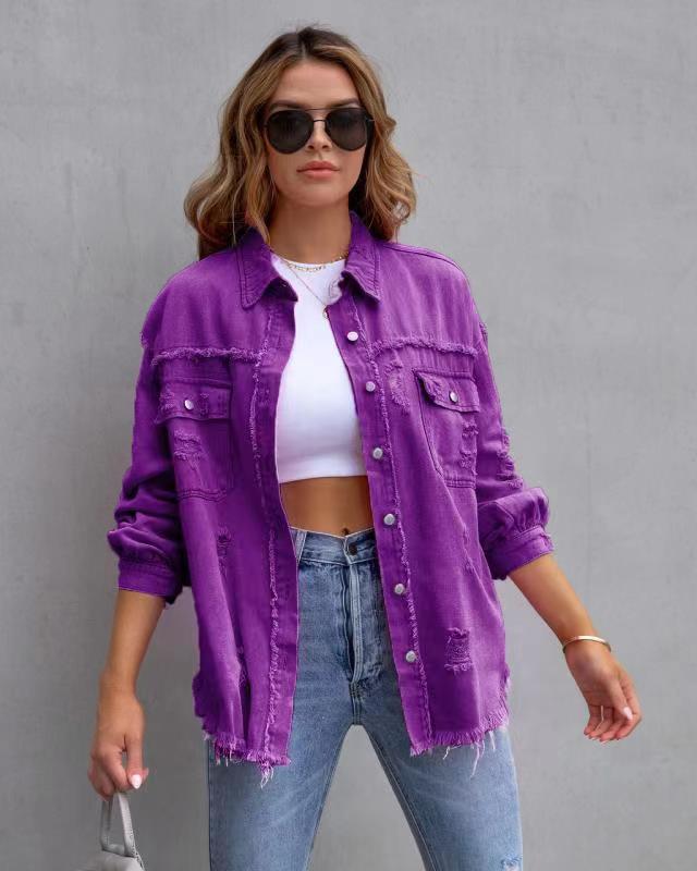 Valerie | Casual Ripped Shirt Jacke für den Streetstyle