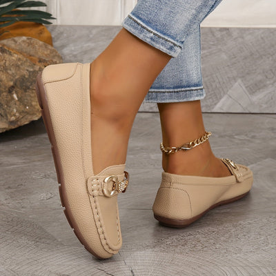 Metallschnalle – Bequeme Slip-On Schuhe, Rutschfest & Leicht