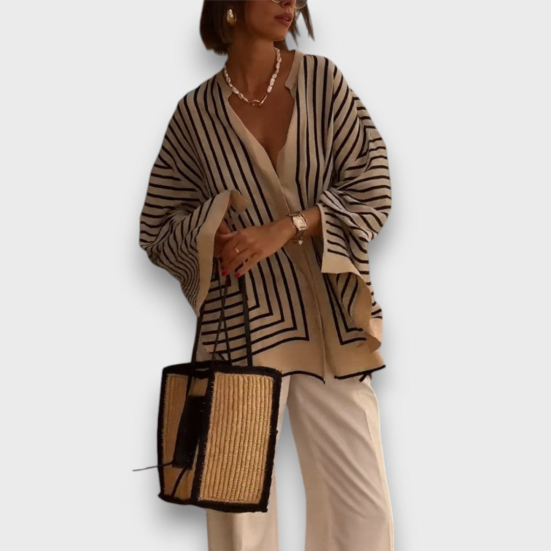 Maelis – Fließende Hemdbluse mit Vintage-Streifen