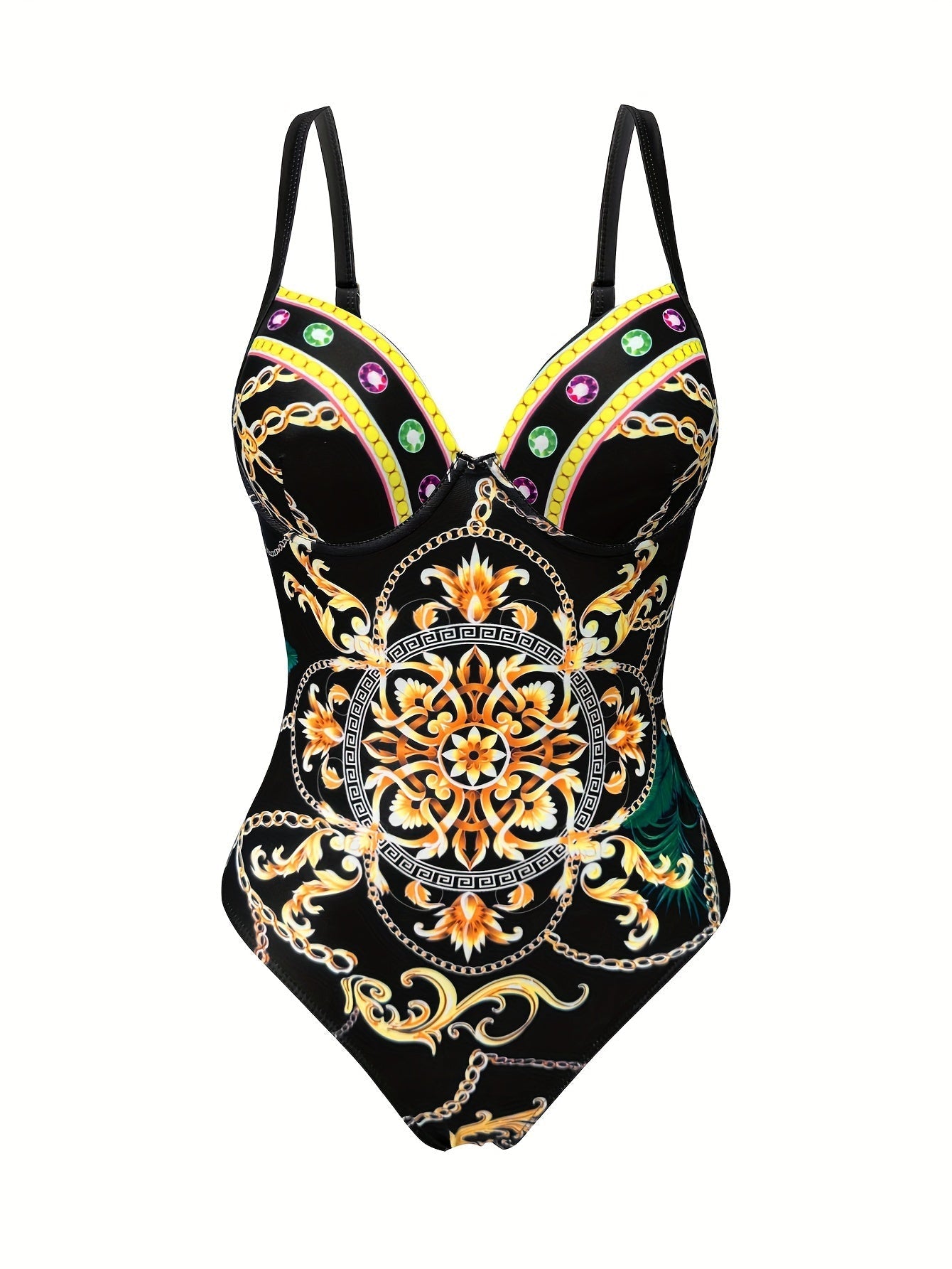 Damen Badeanzug Set: Modisch, Elegantes Design, Mehrfarbig, 2-teilig