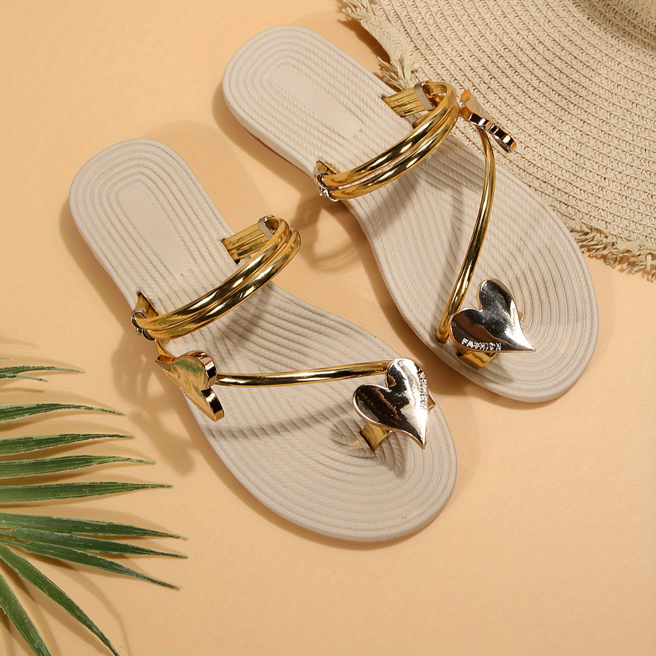 Herz-Dekor Rutschfest Bequem Slip-On Flacher Absatz