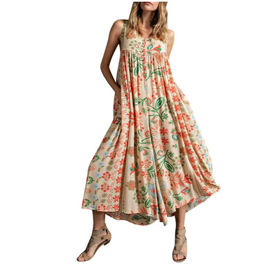 ANITA - Floral Print Weites Bein Sling Romper