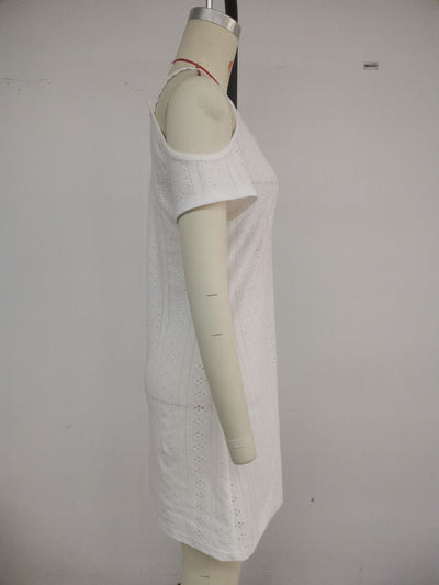 AUNOR - V-Ausschnitt Kurzärmeliges Kleid