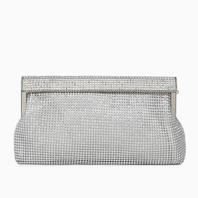 Aurielle | Goldene Clutch mit Kristallbesatz & Schnappverschluss – Elegante Abendtasche für Damen