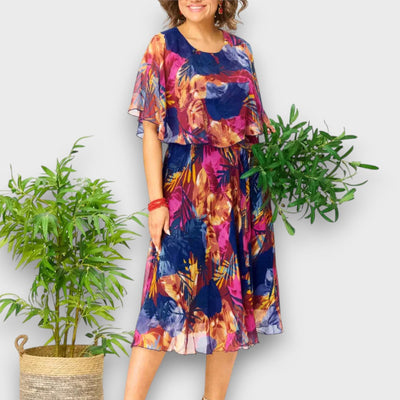 Elorina – Luftiges Chiffonkleid in leuchtenden Farben