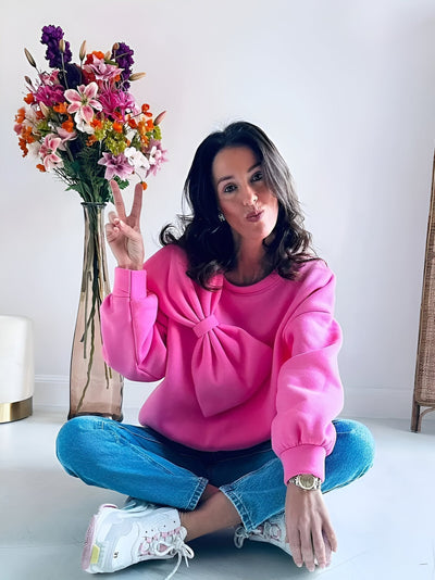 Neysha - stylischer pullover mit großer schleife