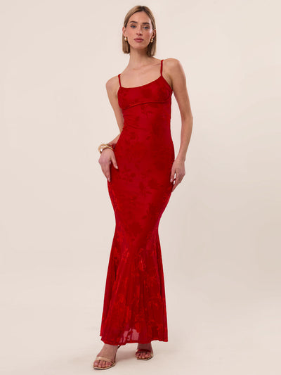 GRETA | Florales Maxikleid aus samtigem, weichem Stoff