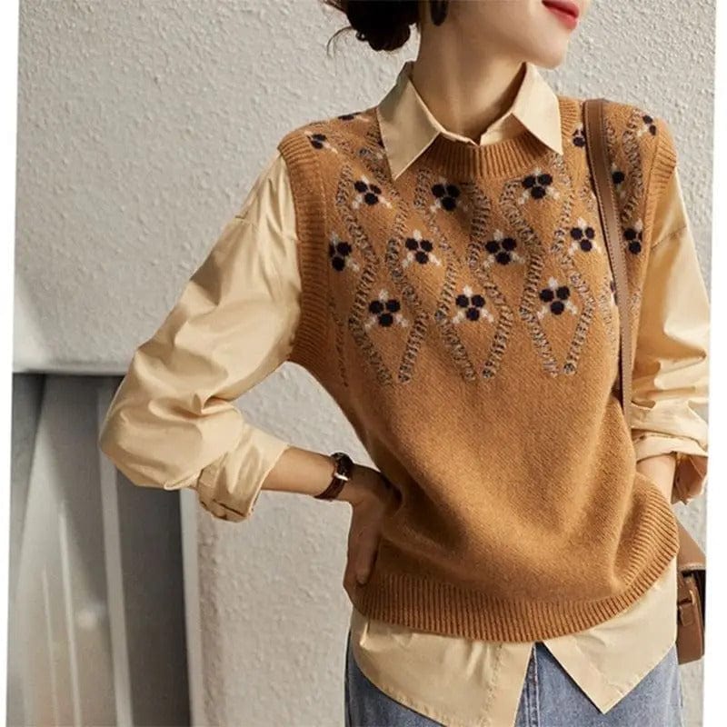 BIANKA- Kleiner Duft Rundhals Casual-Stil