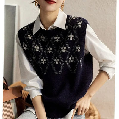 BIANKA- Kleiner Duft Rundhals Casual-Stil