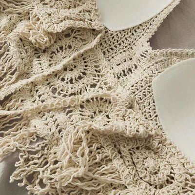 Beige Damen Bikini Top gewebt ohne Bügel – verstellbare Passform Sommerlook