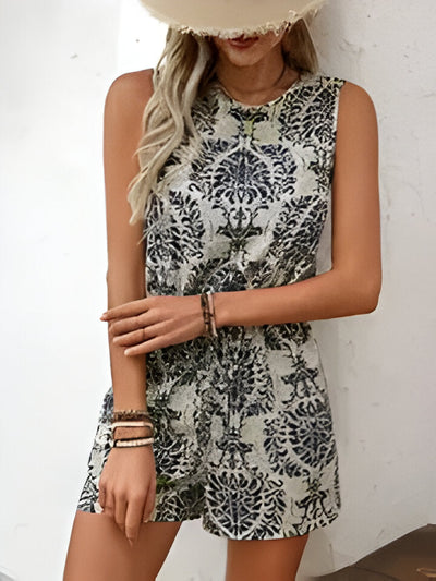 Jaliyah | Eleganter ärmelloser Strampler mit Rundhalsausschnitt Jumpsuit