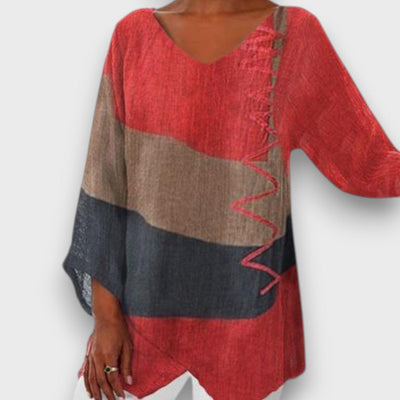 Mevara – Legere Bluse mit asymmetrischem Saum