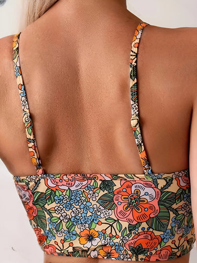Damen Bikini Set – Eleganter Badeanzug mit Blumenmuster, Leicht & Bequem