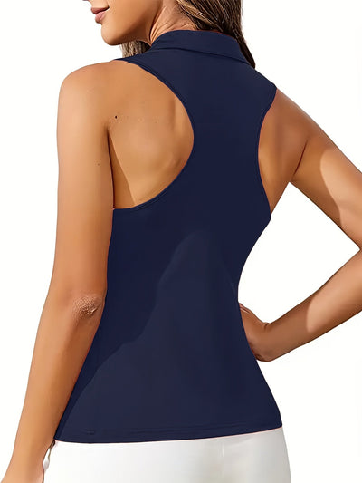 Mara™ – Schnelltrocknendes Polo Tanktop mit Reißverschluss