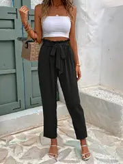 Naomi - Hochtaillierte Hose mit Schleifendetail für Frauen