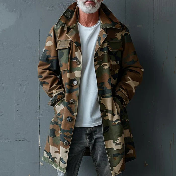 Stylischer Cargo-Trenchcoat in Camouflage-Optik - Bill