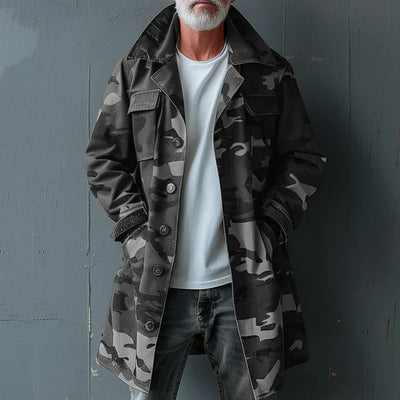 Stylischer Cargo-Trenchcoat in Camouflage-Optik - Bill